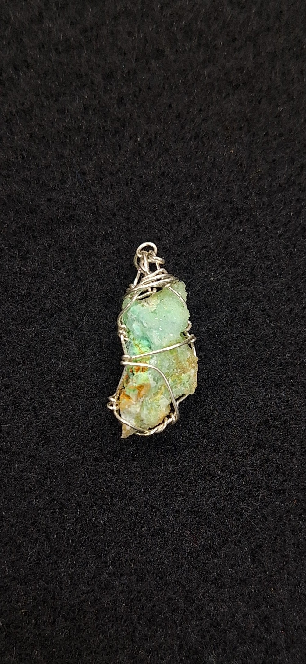 Raw smithsonite pendant