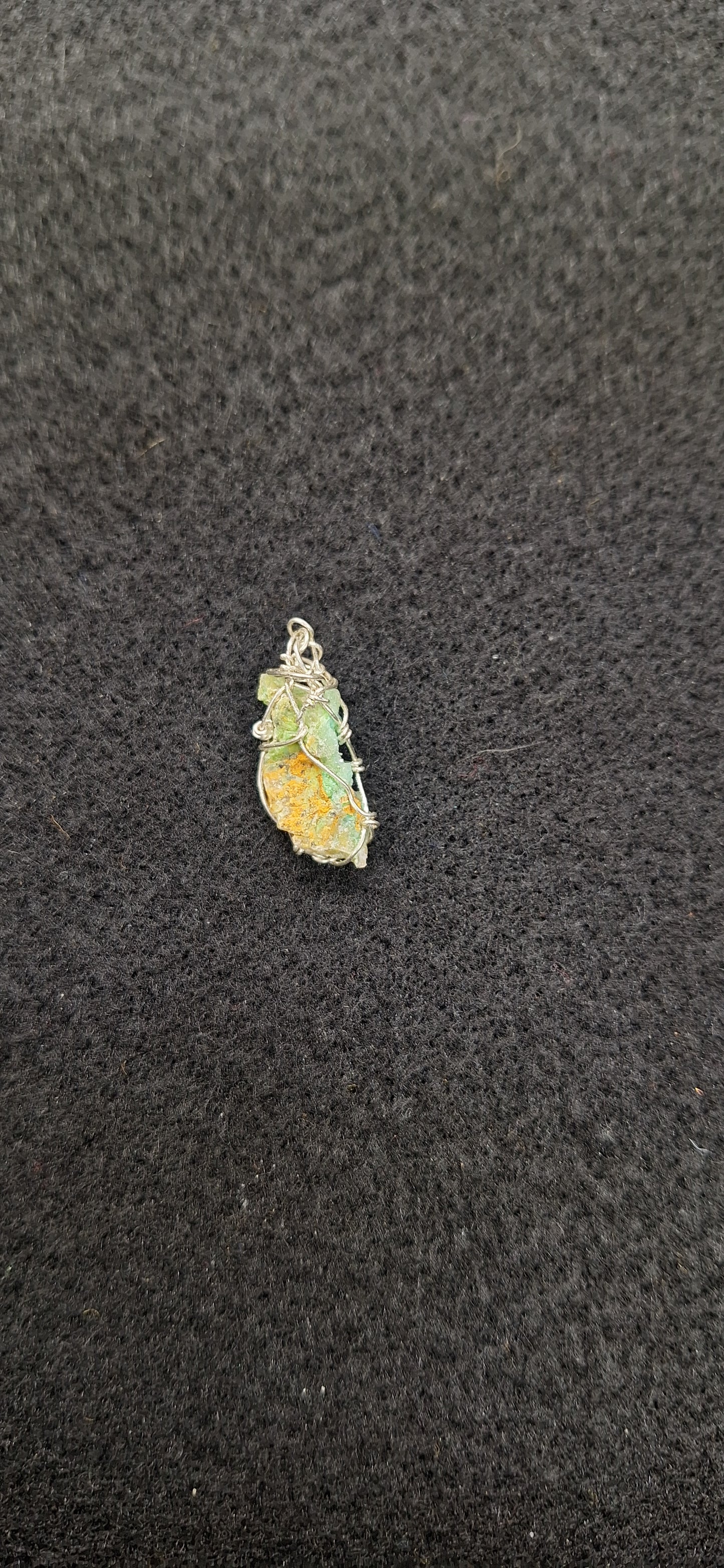 Raw smithsonite pendant