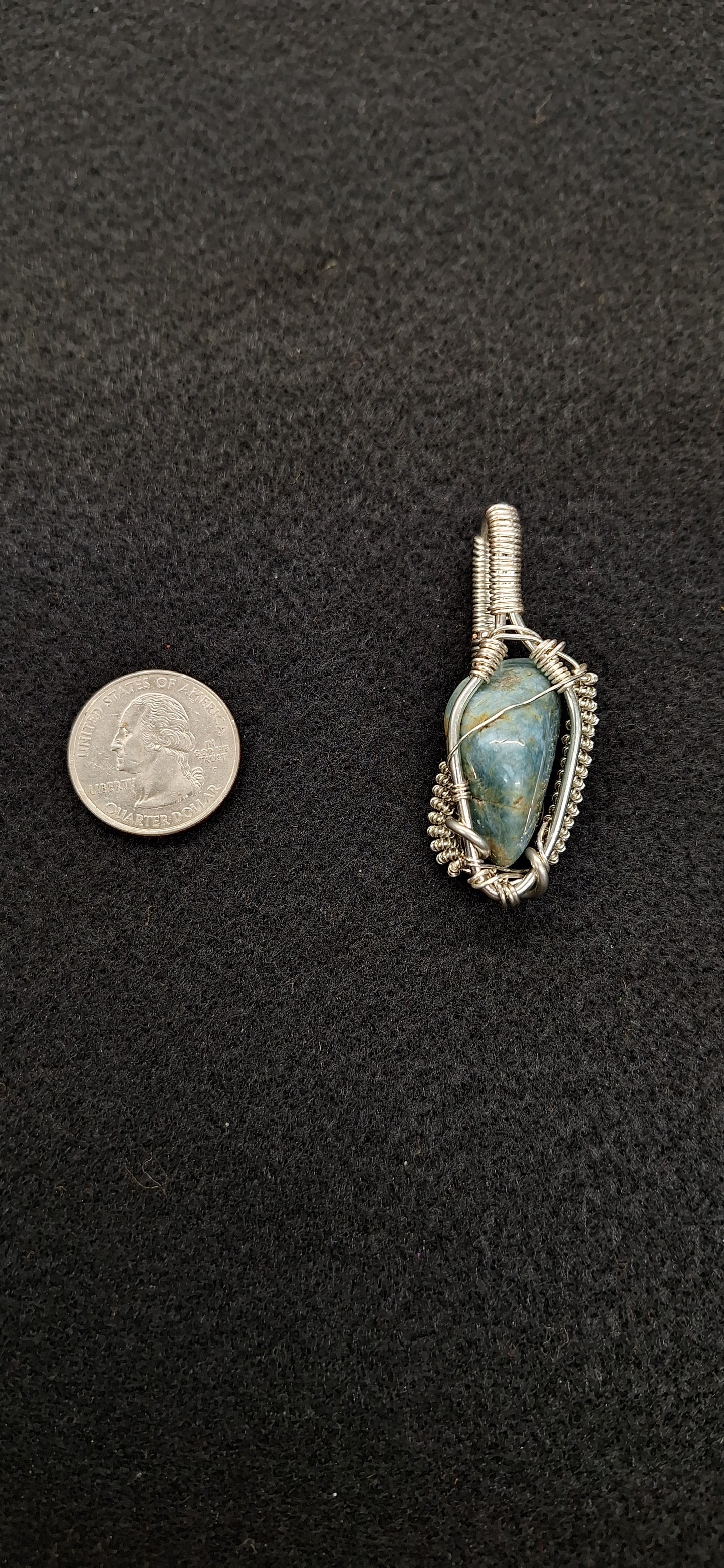 Blue apatite pendant