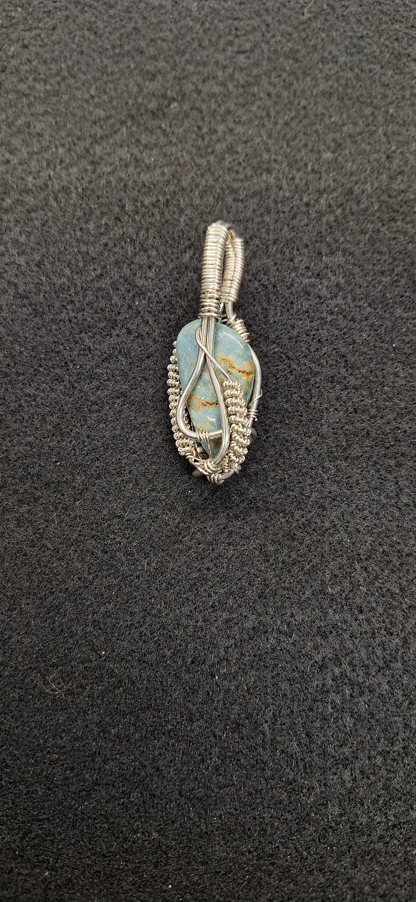 Blue apatite pendant