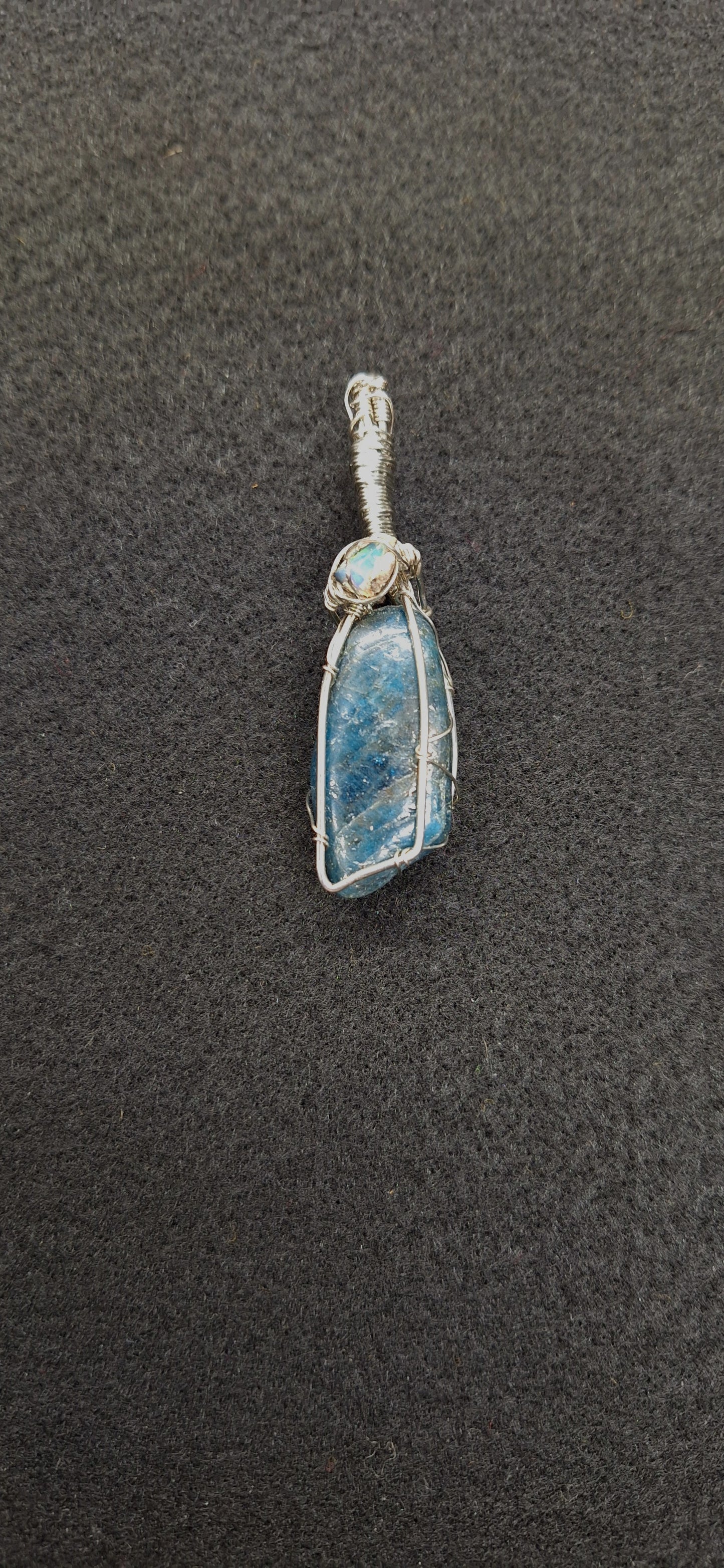 Meta blue apatite pendant