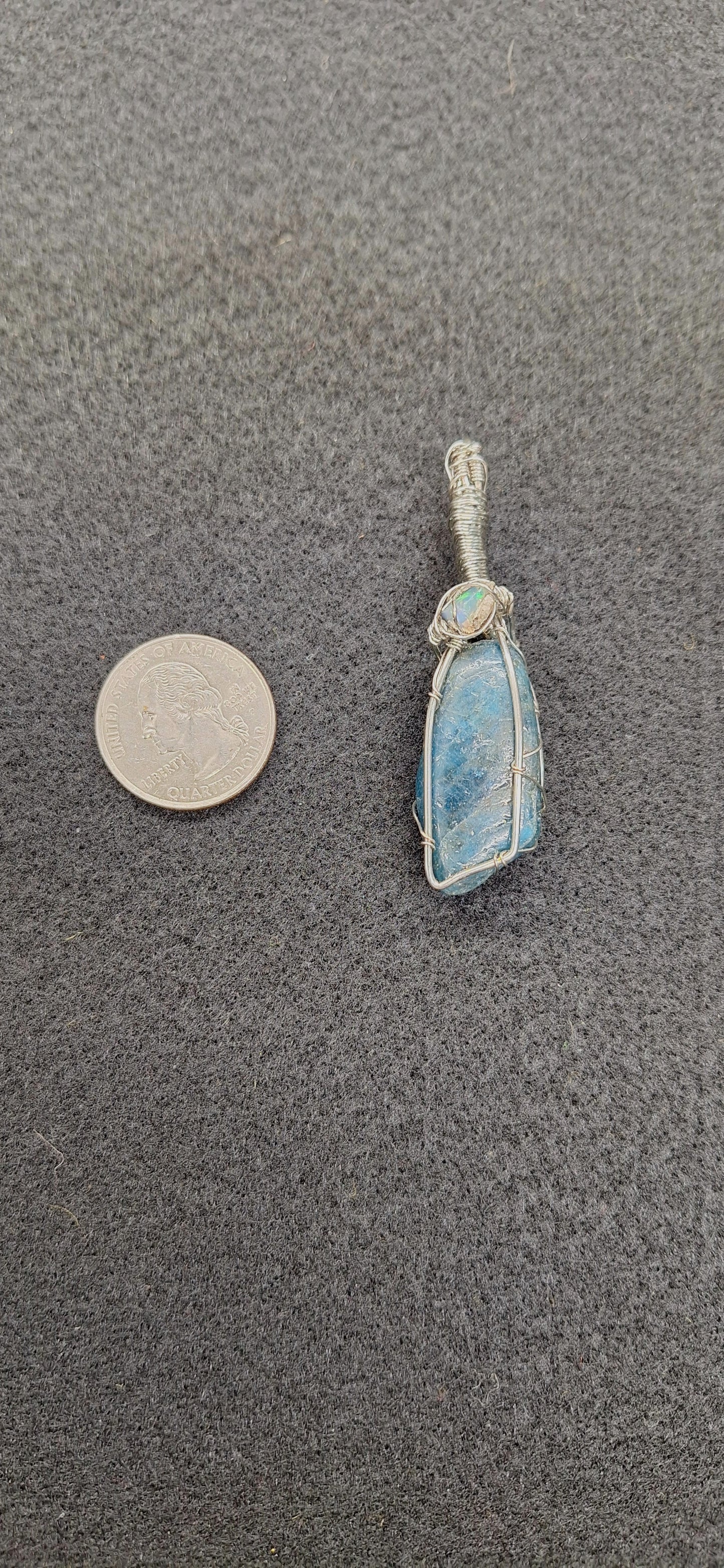 Meta blue apatite pendant