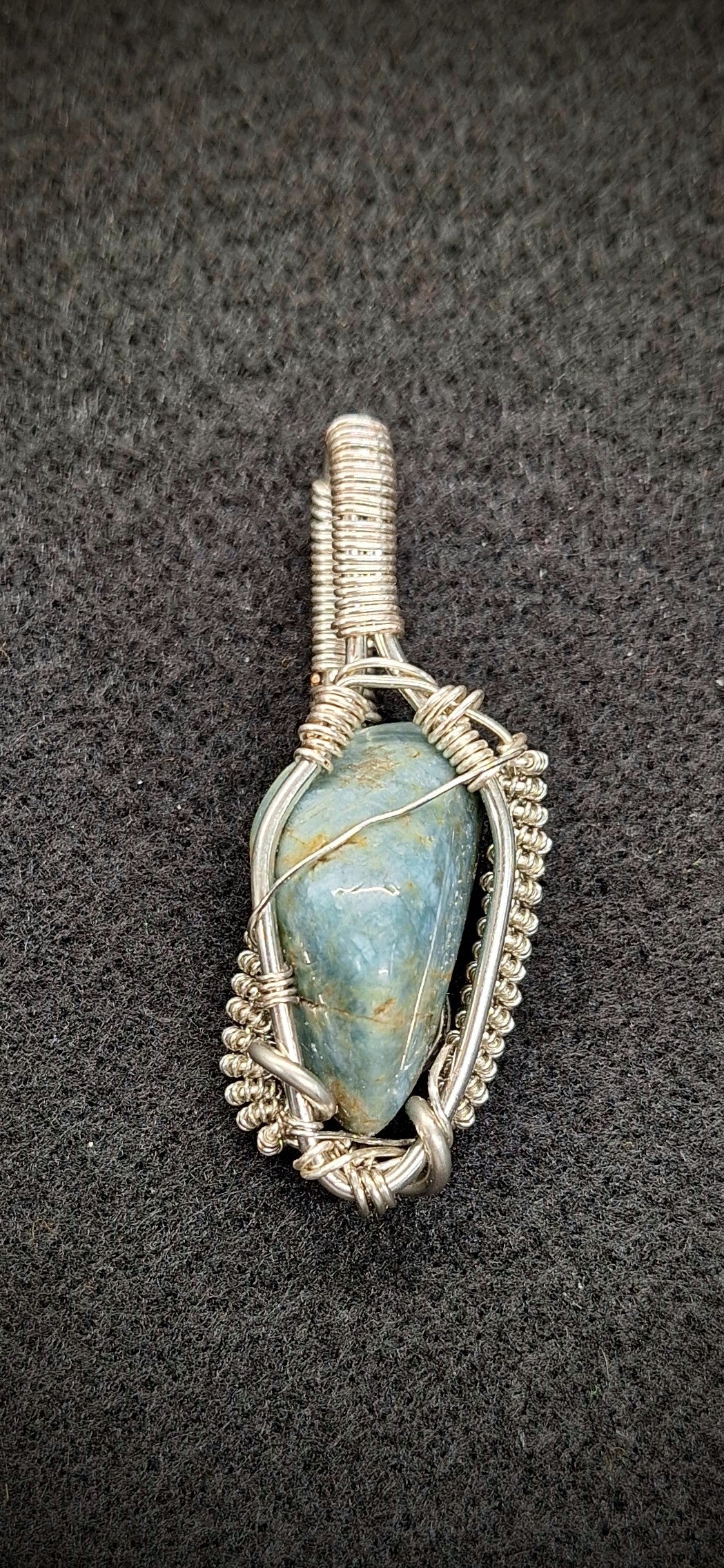 Blue apatite pendant