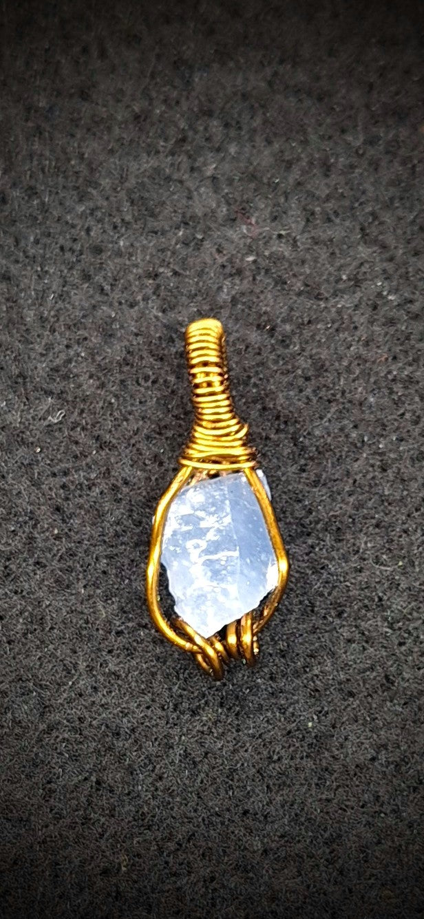 Blue calcite pendant