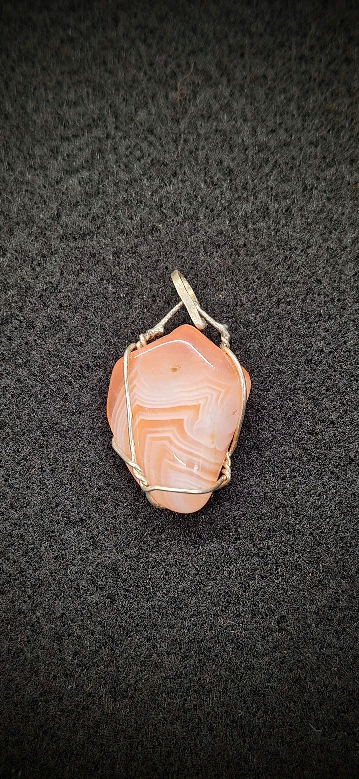 Peach botswana agate pendant