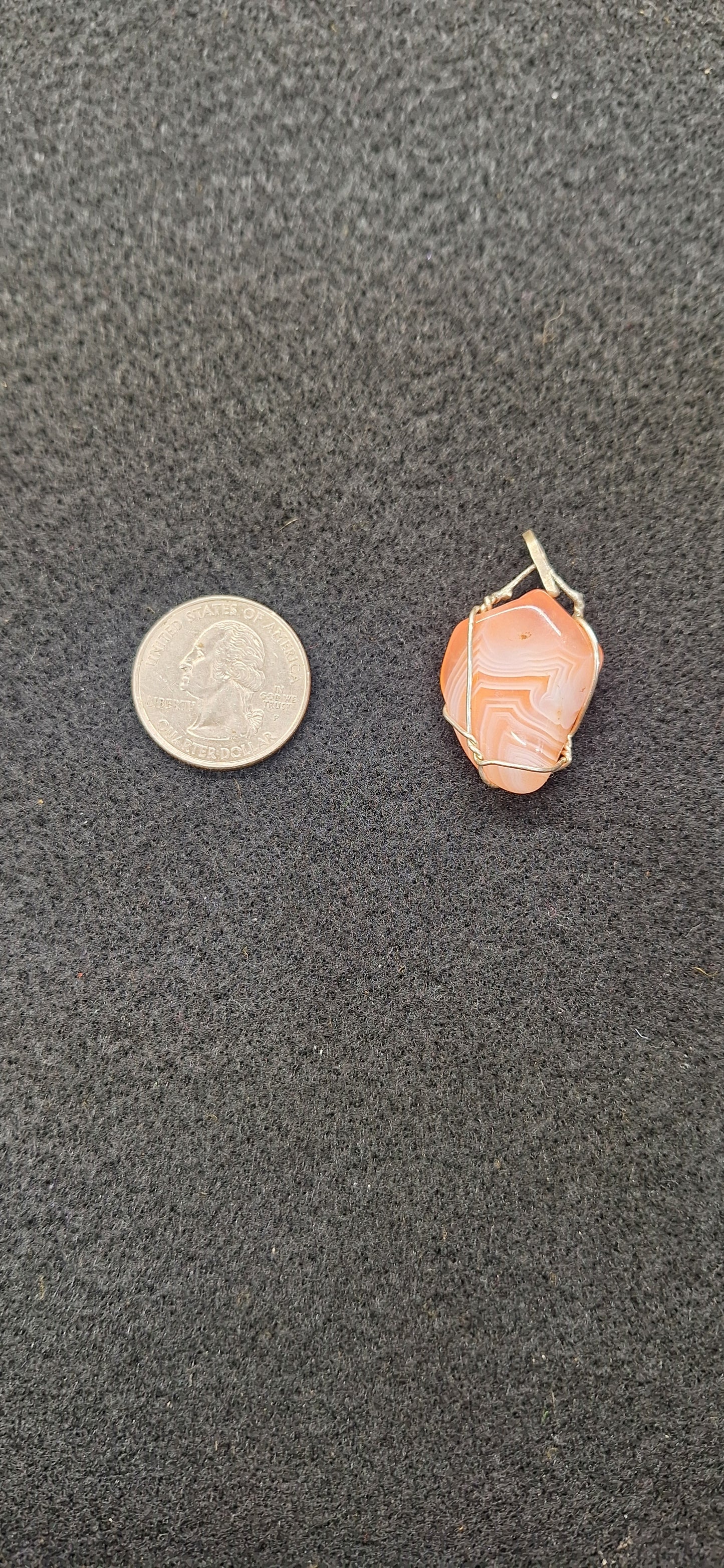 Peach botswana agate pendant