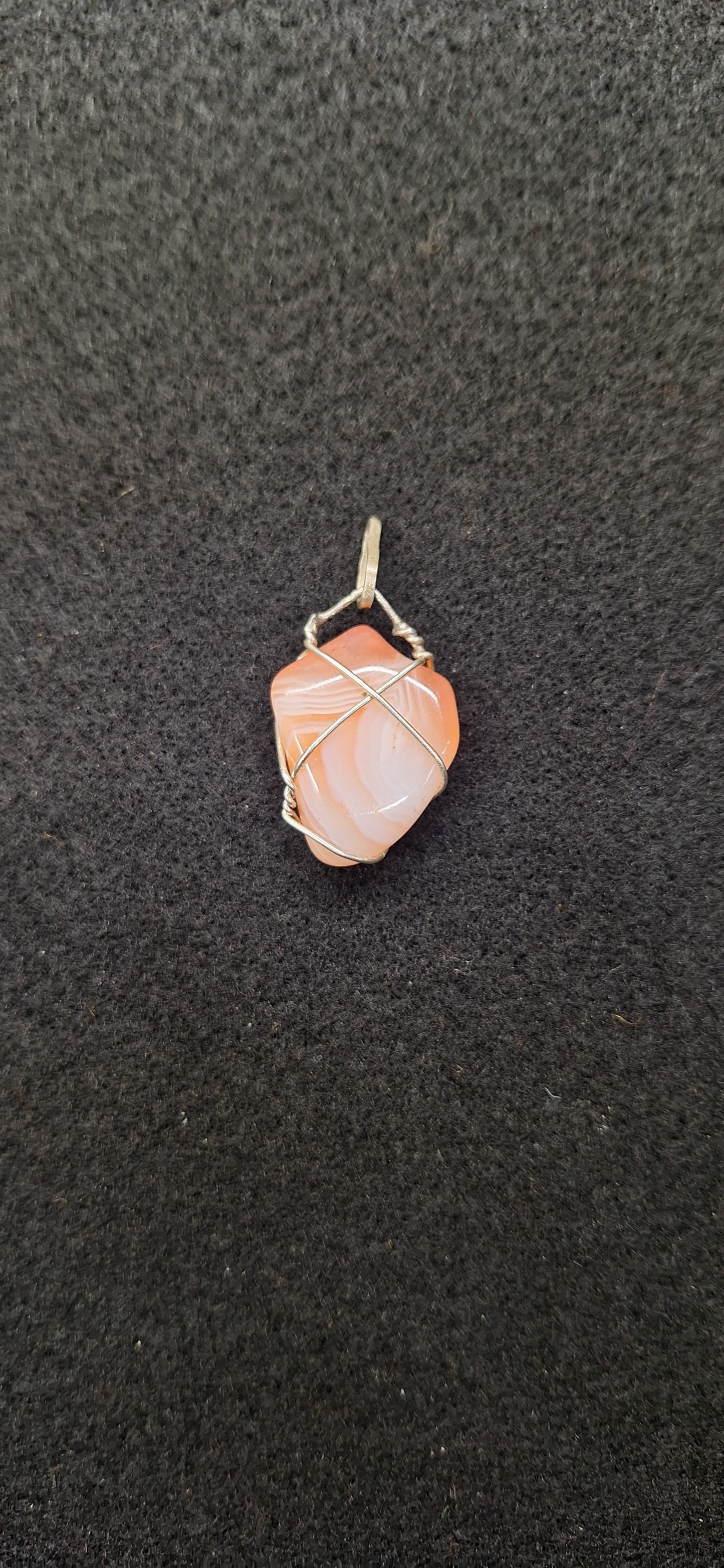 Peach botswana agate pendant